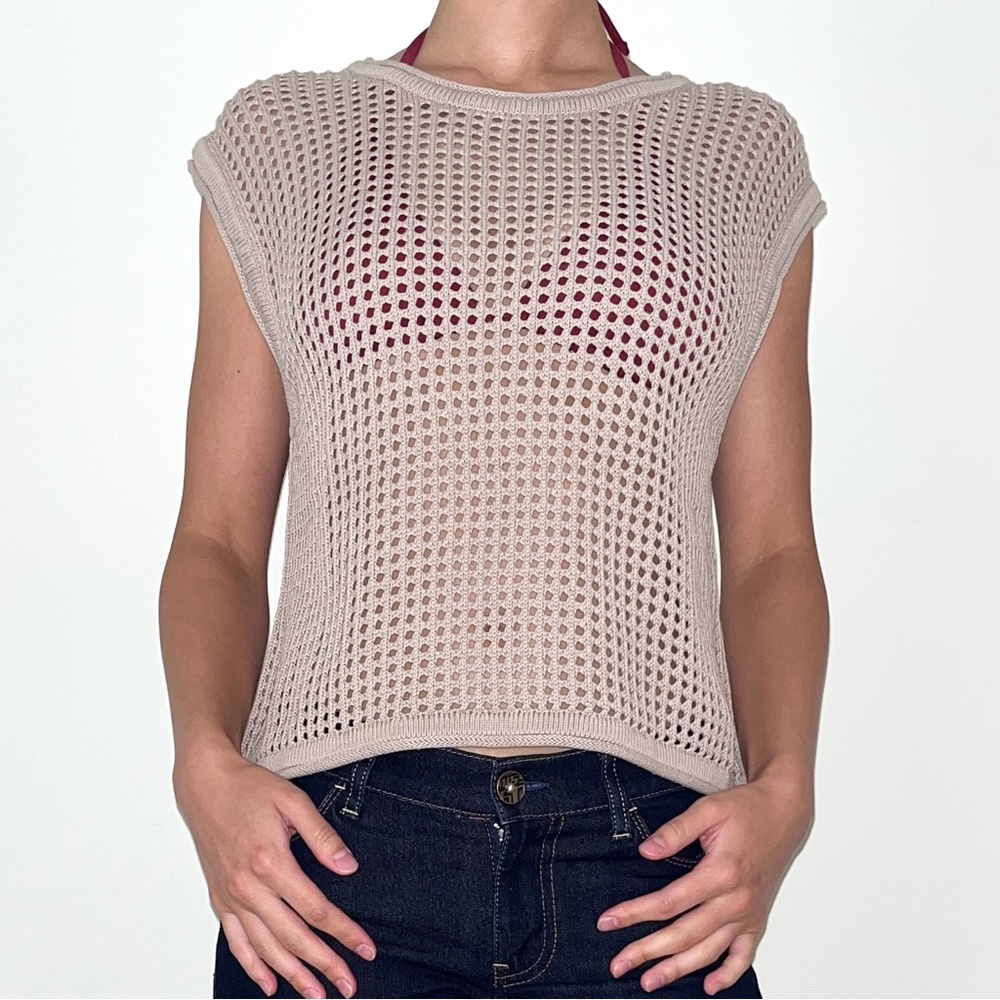 Calvin Klein Open Knit Tank Top